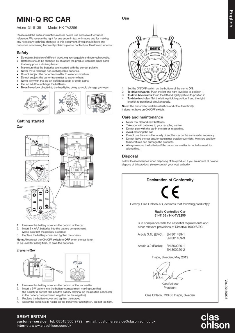 Clas Ohlson MINI-Q RC CAR User manual