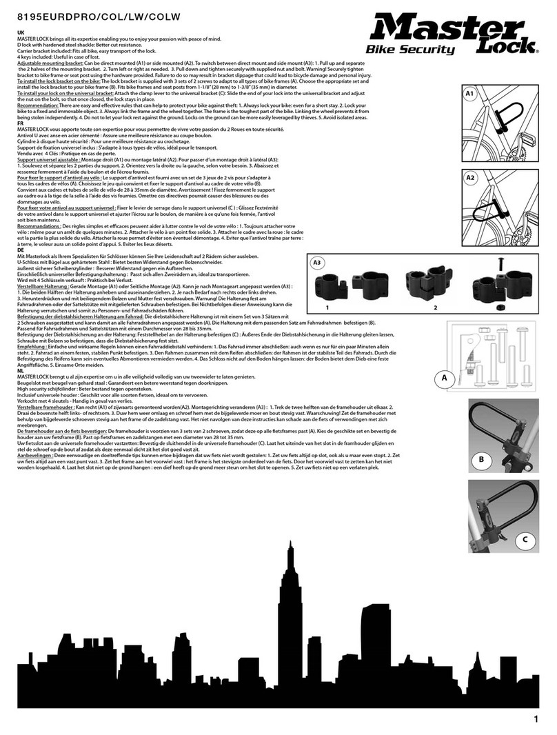 Masterlock 8195EURDPRO quick start guide