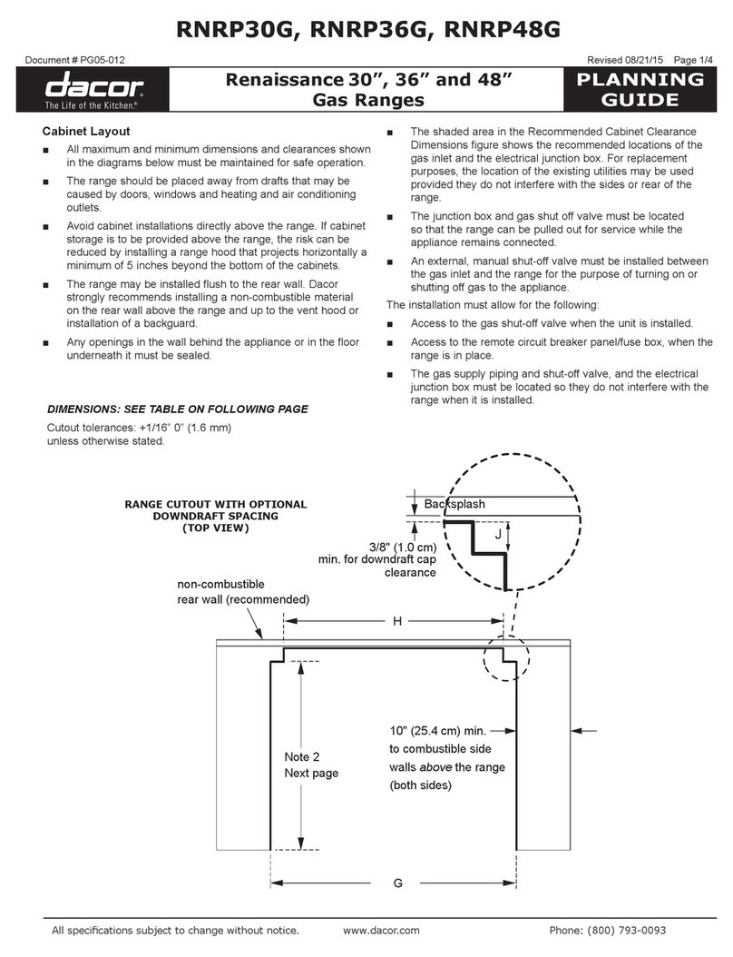 Dacor Renaissance Series Technical manual