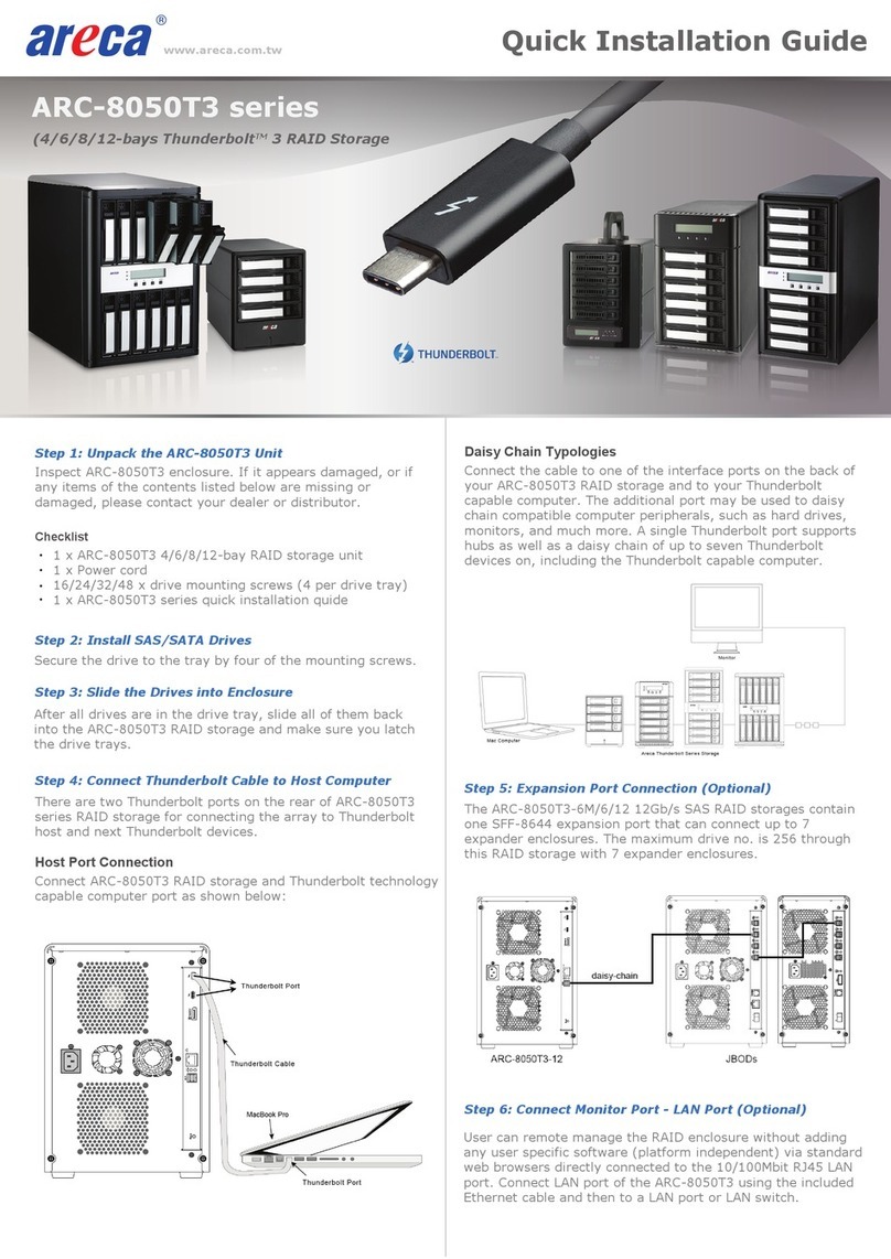 Areca ARC-8050T3 Series Quick installation guide