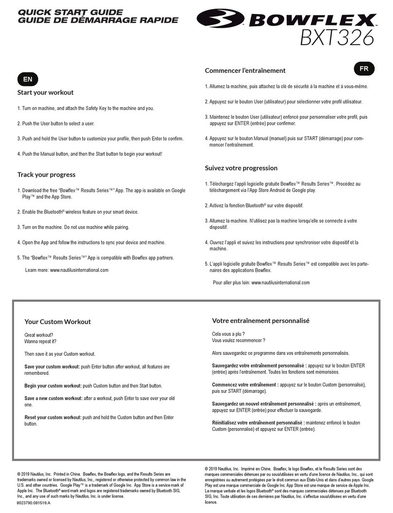 Bowflex BXT326 User manual