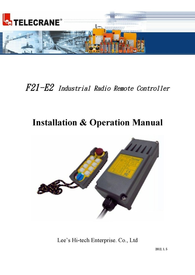 Telecrane F21-E2 Installation & operation manual