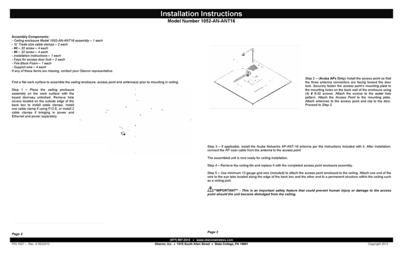 OBERON 1052-AN-ANT16 Manual