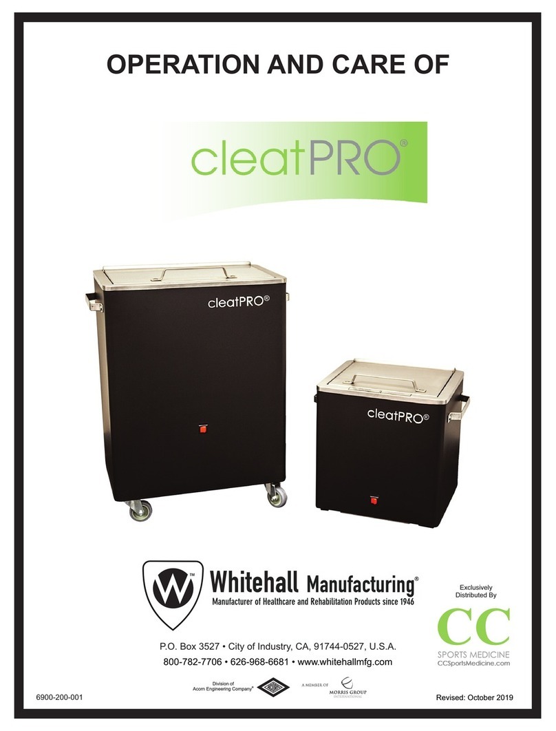 Whitehall cleatPRO T-8-S-CC Operation and care Whitehall cleatPRO T-8-S-CC Operation and care