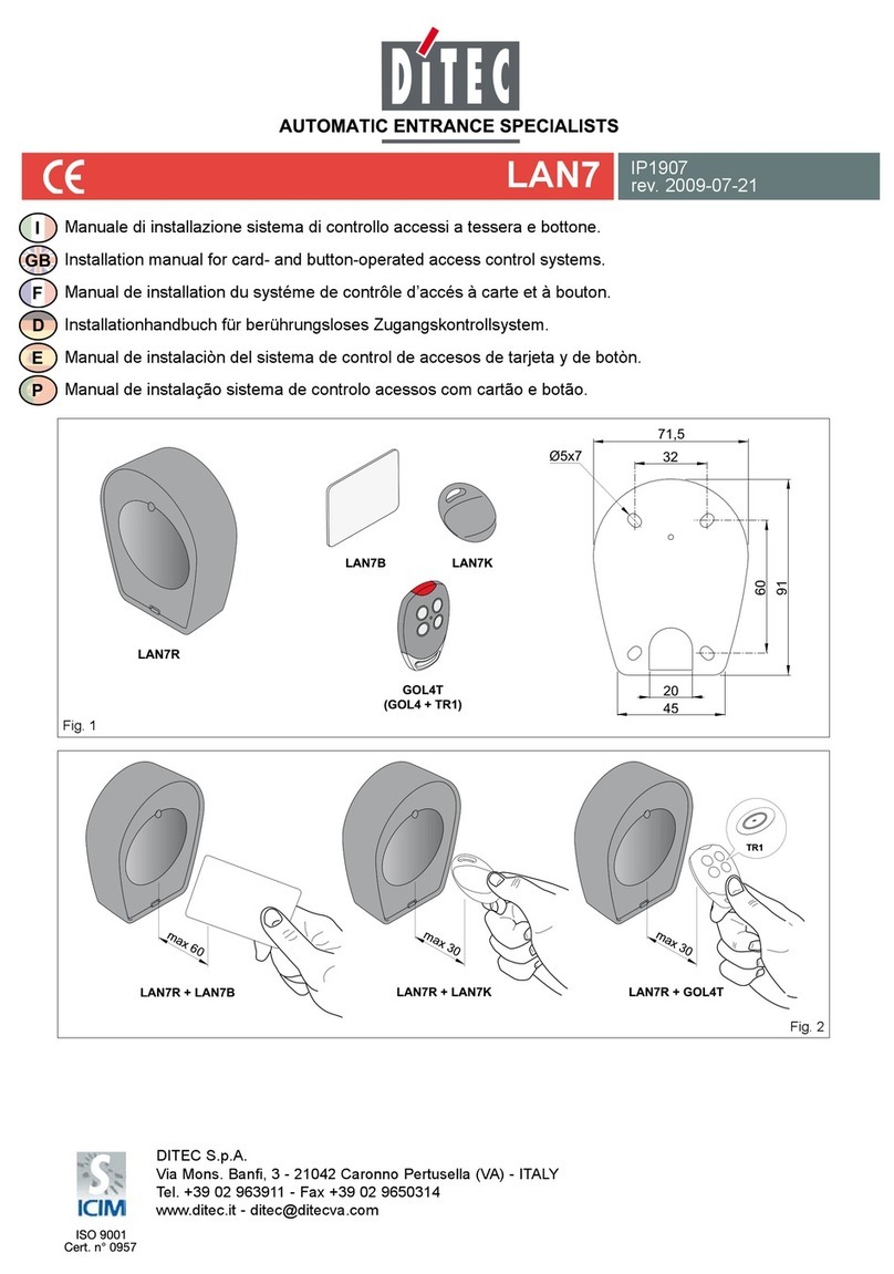 DITEC LAN7 Series installation manual
