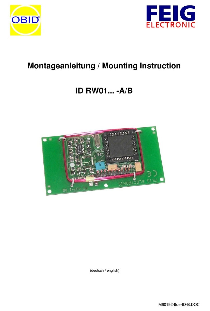 Feig Electronic OBID ID RW01 -A Series Mounting instruction