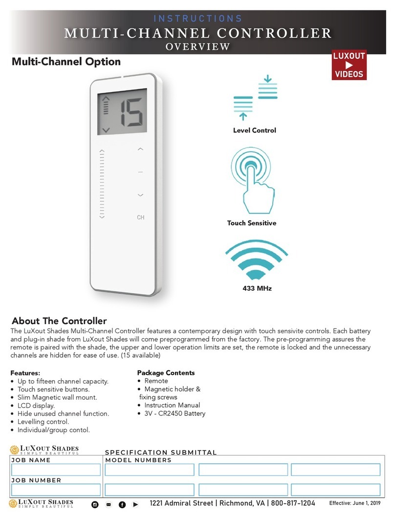 LuXout Shades Multi-Channel Controller User manual