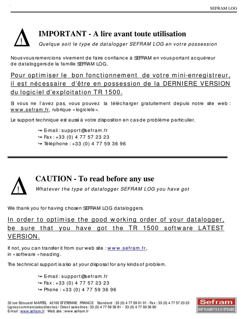 SEFRAM LOG 15 Series user manual