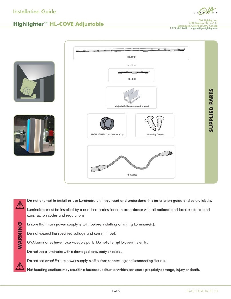 GVA Lighting Highlighter HL-COVE Adjustable installation guide