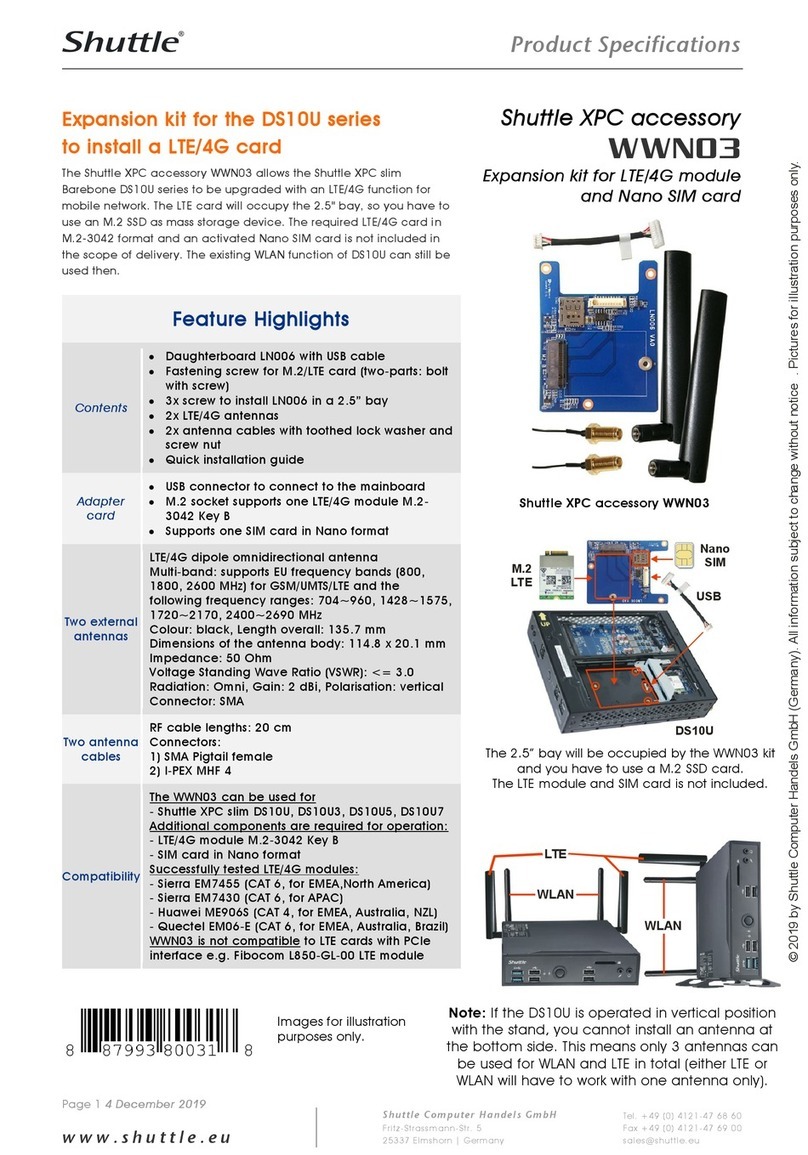 Shuttle WWN03 Product specifications