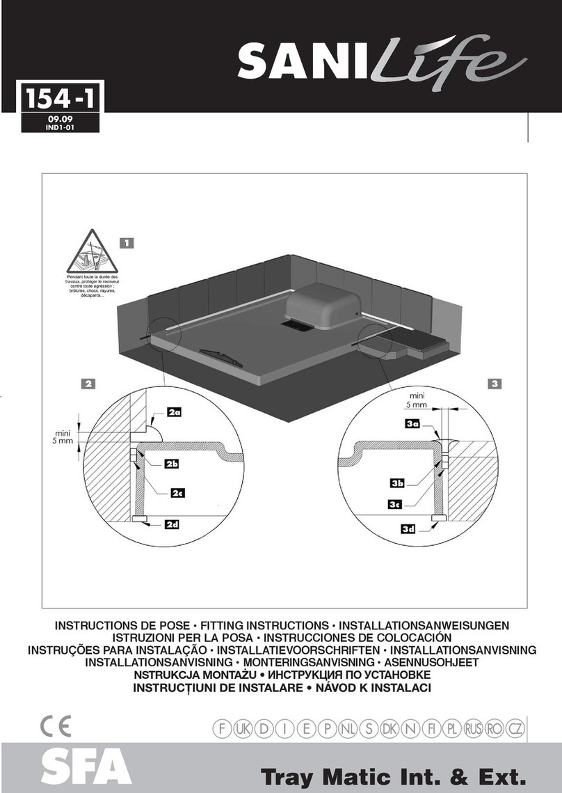 SFA SANILife Tray Matic Fitting instructions
