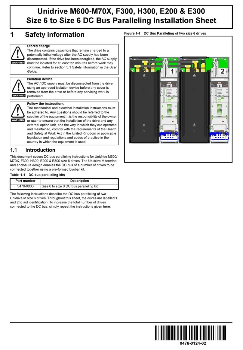 Unidrive M600-M70X Installation sheet