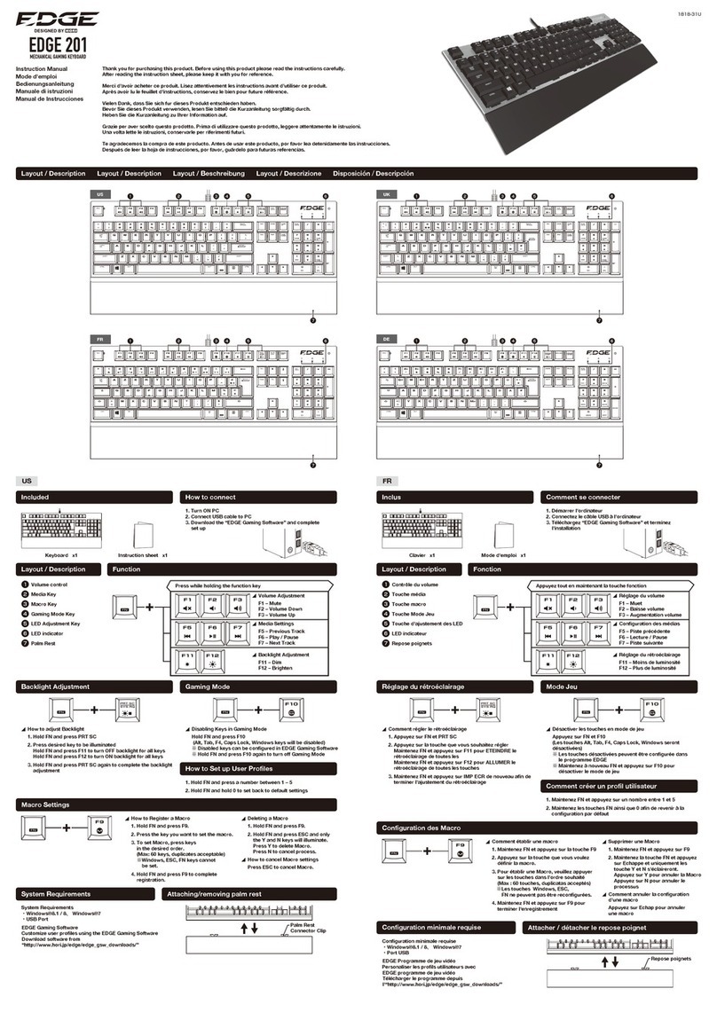 HORI Edge 201 instruction manual