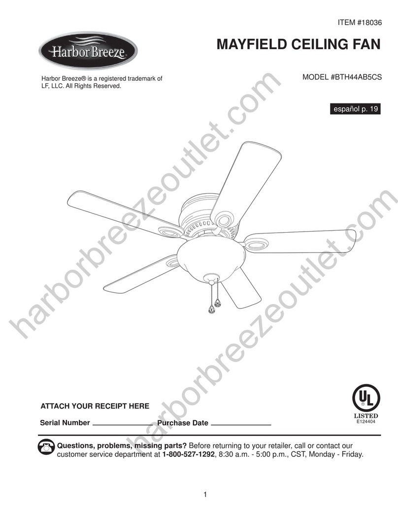 Harbor Breeze MAYFIELD BTH44AB5CS User manual Harbor Breeze MAYFIELD BTH44AB5CS User manual