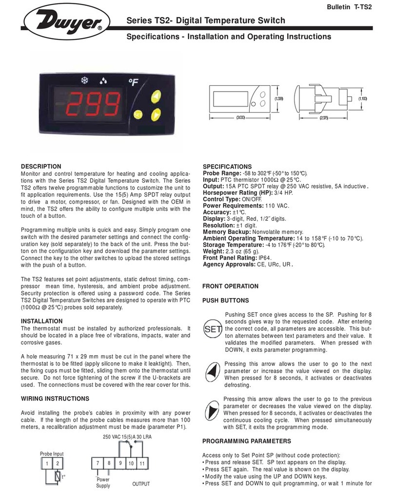 Dwyer Instruments TS2 Series Installation and operating instructions
