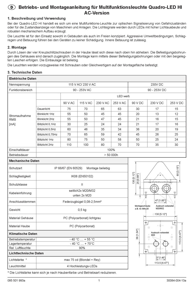 Pfannenberg Quadro-LED HI Operating and installation instruction
