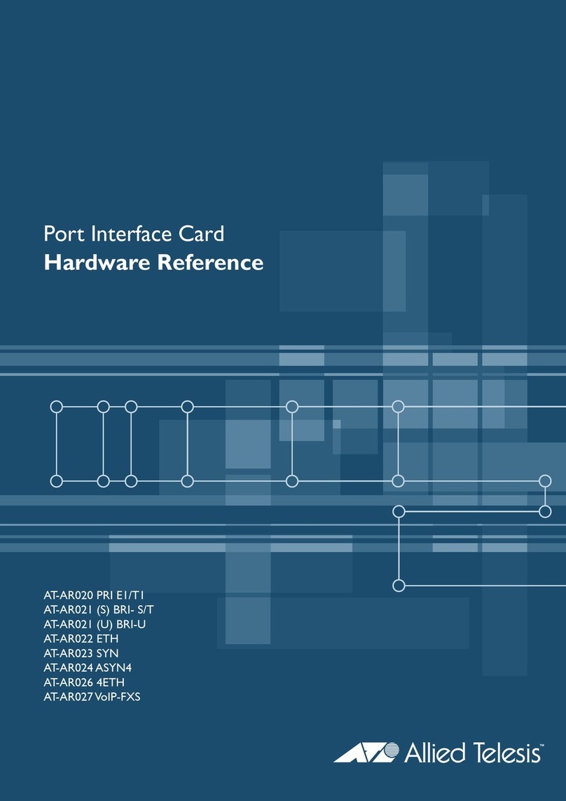 Allied Telesis AT-AR020 PRI E1/T1 Application guide Allied Telesis AT-AR020 PRI E1/T1 Application guide