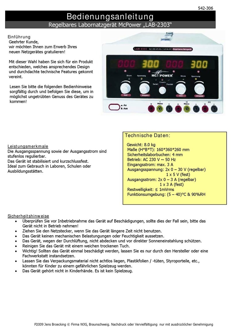 McPower LAB-2303 User manual