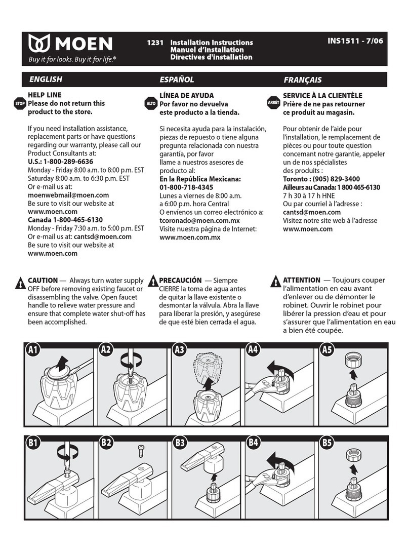Moen 1231 installation instructions