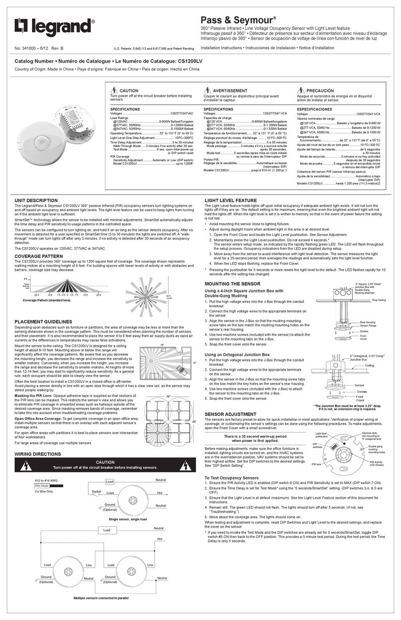 LEGRAND Pass & Seymour CS1200LV User manual