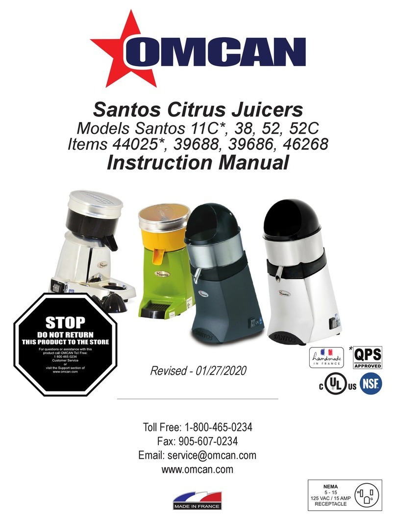 Omcan Santos 11C instruction manual