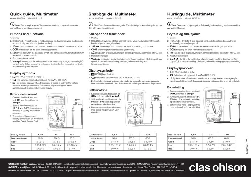 Clas Ohlson UNI-T UT131B quick guide