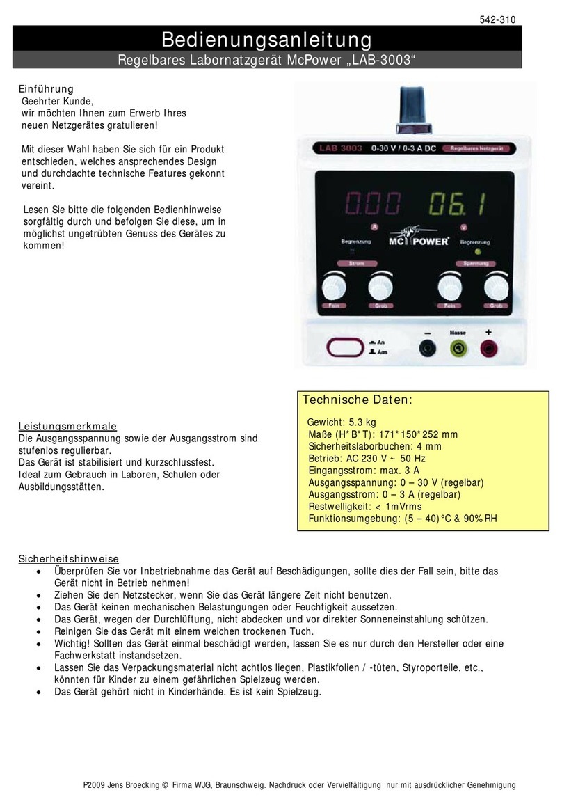 McPower LAB-3003 User manual