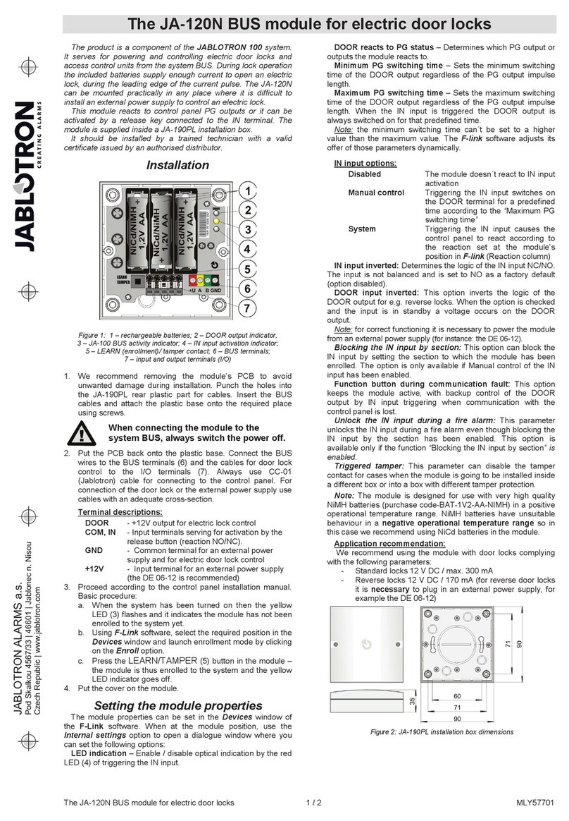 jablotron JA-120N manual