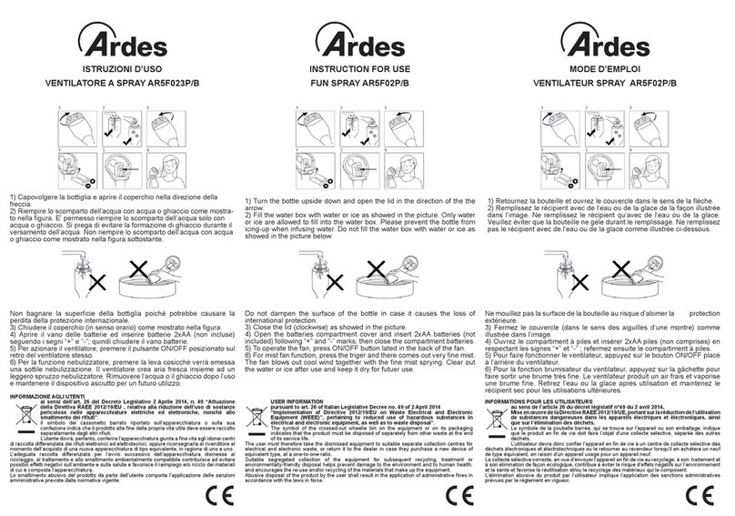 ARDES AR5F02P/B Instructions for use