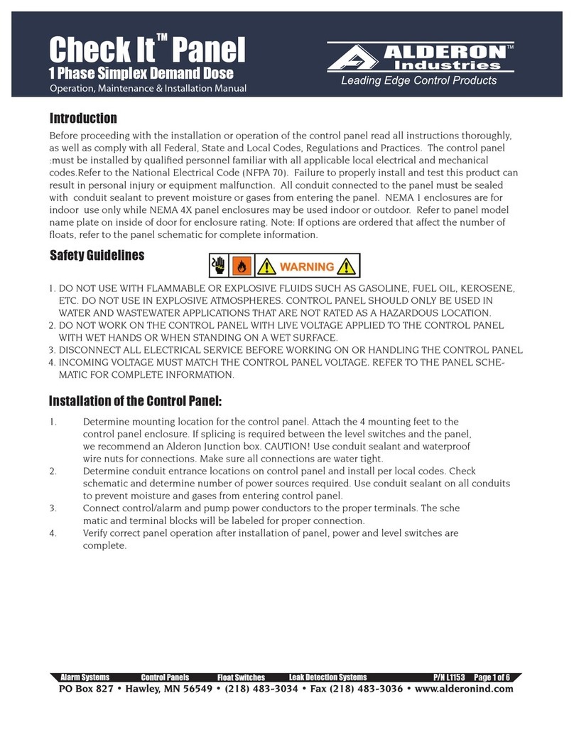 Alderon Industries Check It Panel Operation, maintenance & installation manual