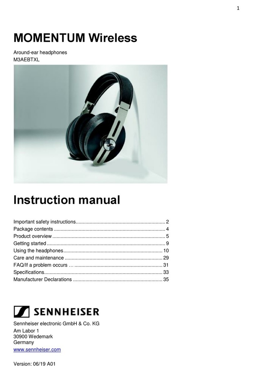 Sennheiser M3AEBTXL instruction manual