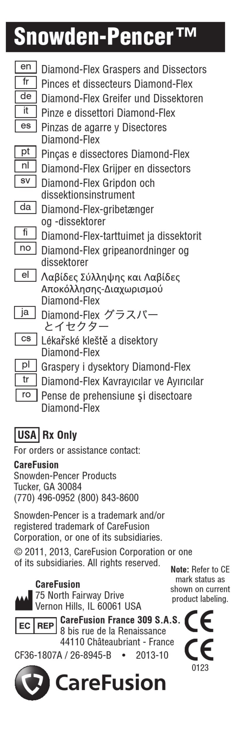Care Fusion Snowden-Pencer manual