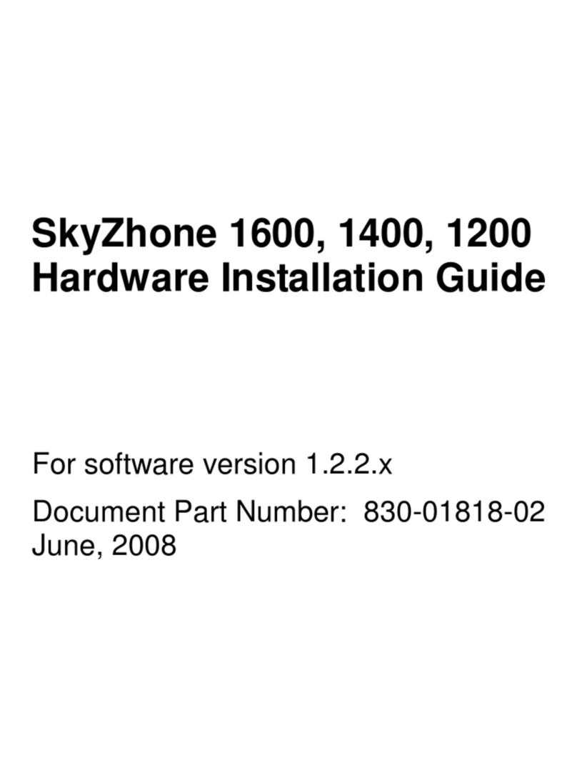 Zhone SkyZhone 1600 Hardware installation guide