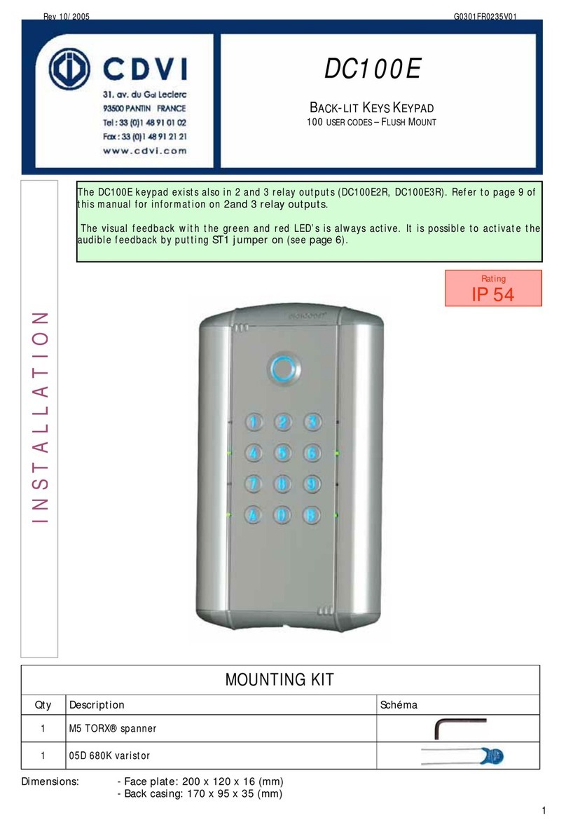 CDVI DC100E Installation