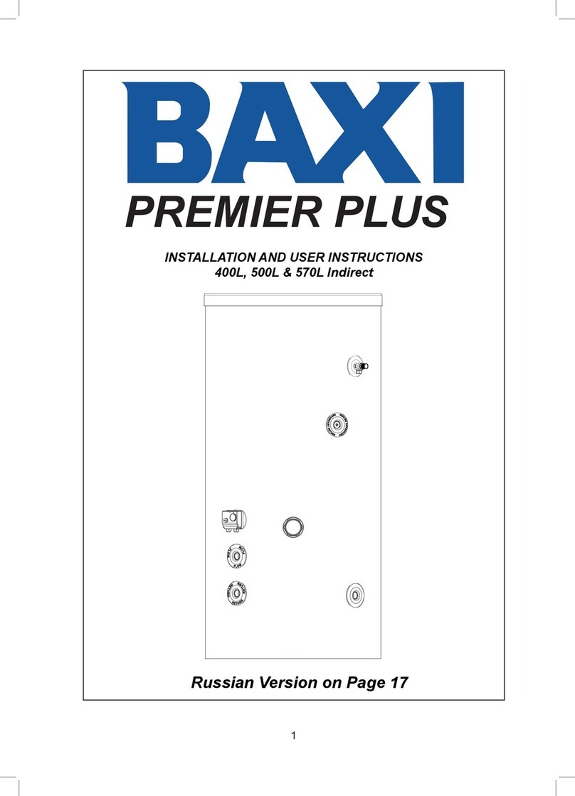 Baxi PREMIER PLUS Series Installation and user instructions