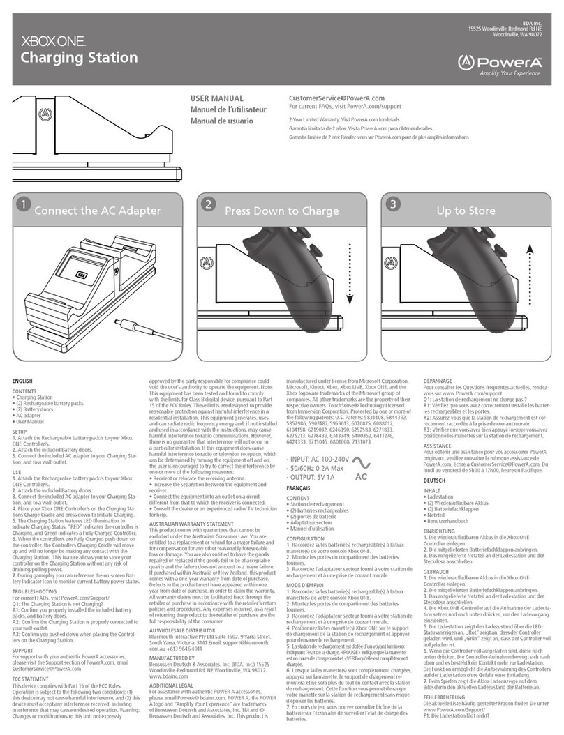 BDA PowerA XBOX ONE user manual
