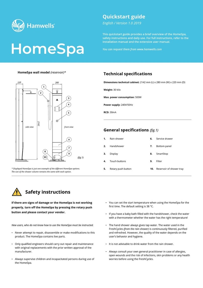 Hamwells HomeSpa User manual Hamwells HomeSpa User manual