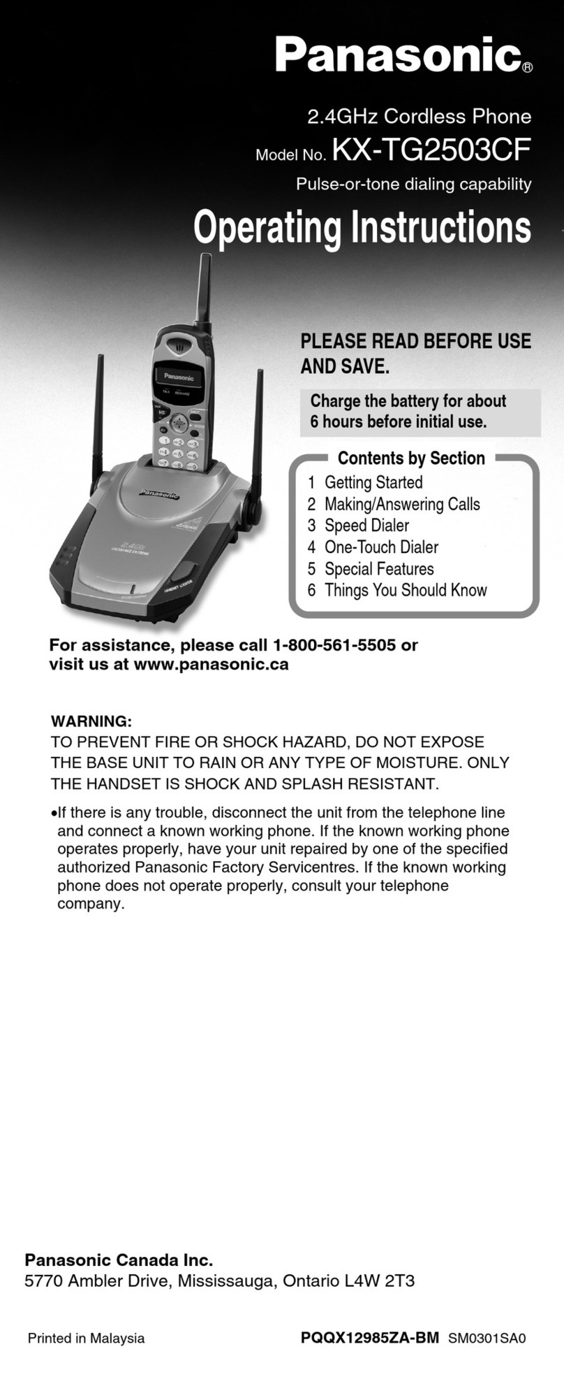 Panasonic KX-TG2503CF User manual
