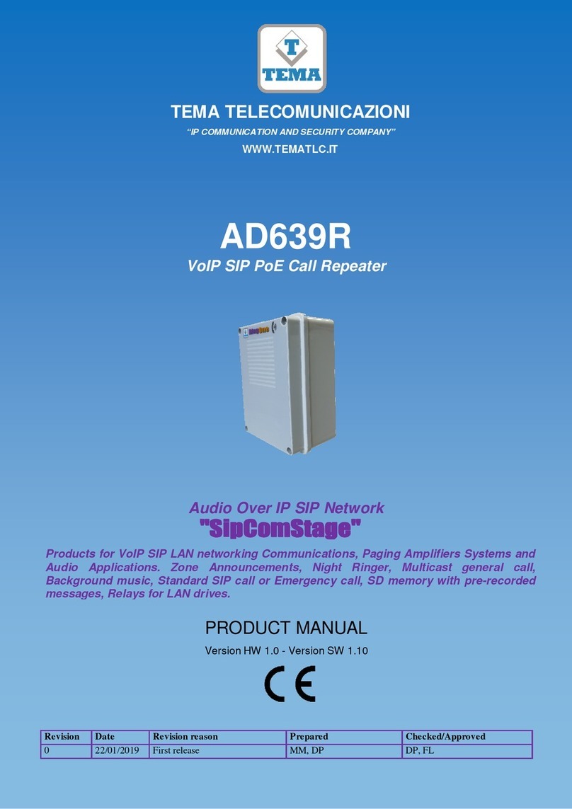 Tema Telecomunicazioni AD639R product manual Tema Telecomunicazioni AD639R product manual