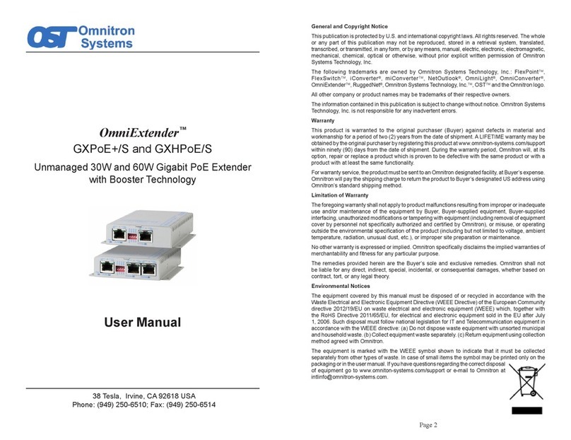 Omnitron Systems Technology OmniExtender GXPoE+/S user manual