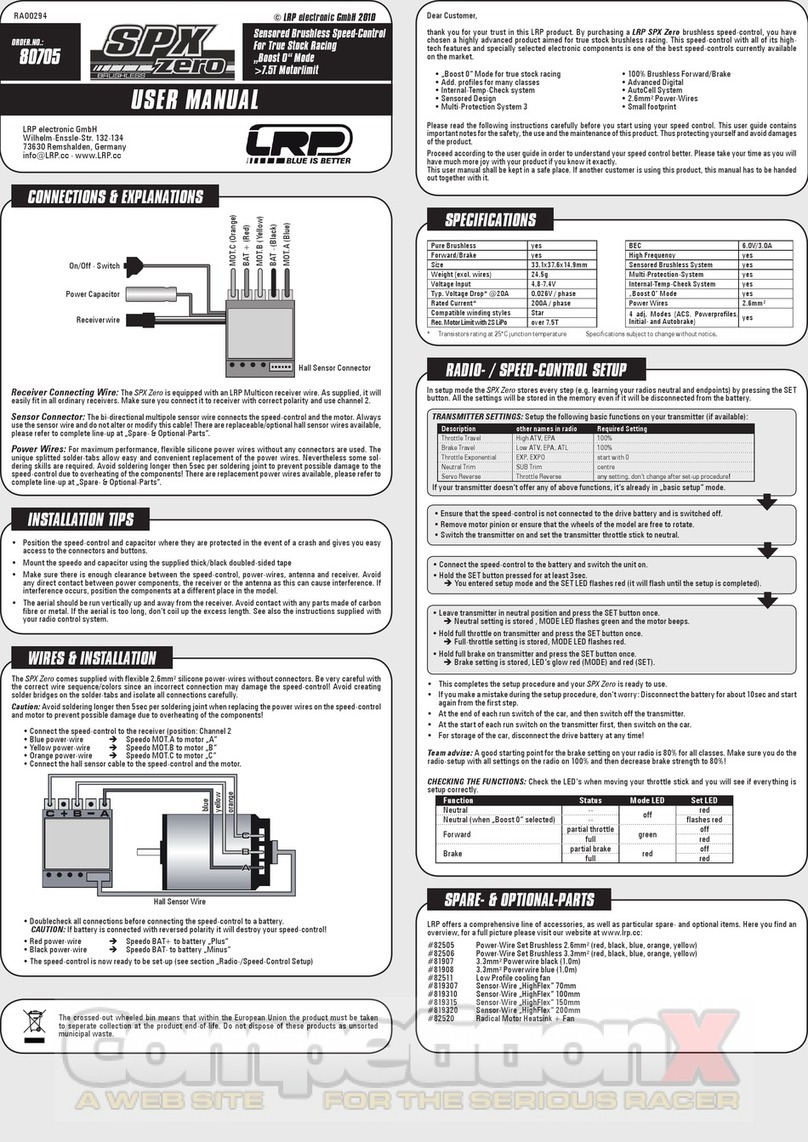 LRP SPX Zero 80705 User manual