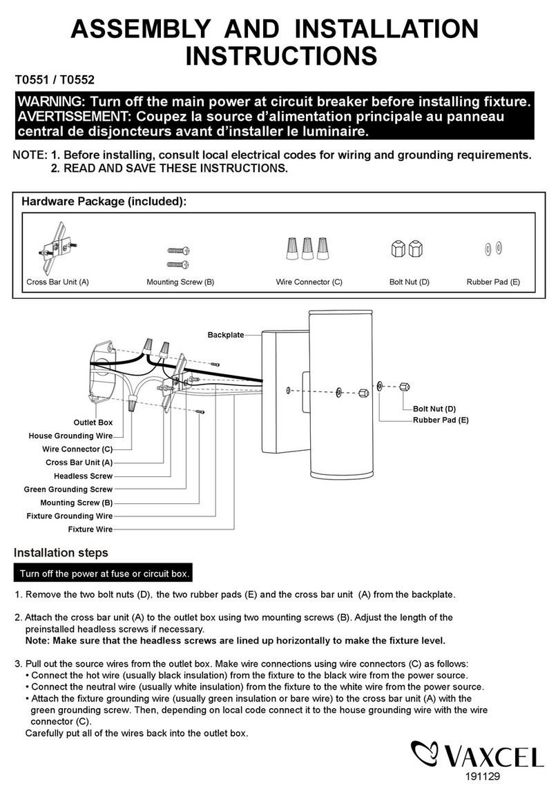 Vaxcel T0551 Instruction manual