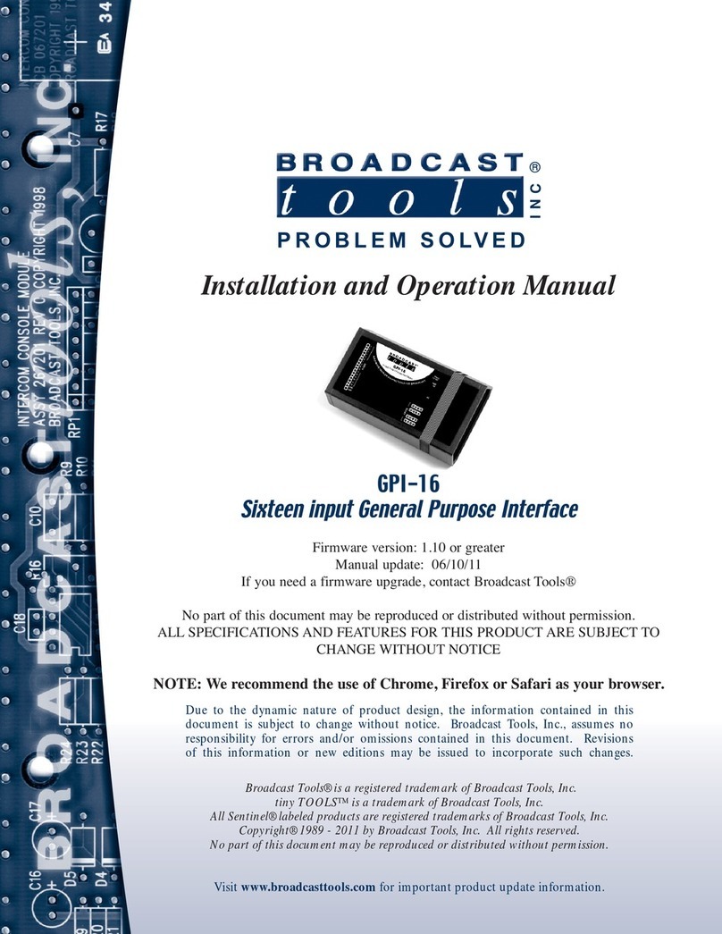 Broadcast Tools GPI-16 Plus/RJ User manual