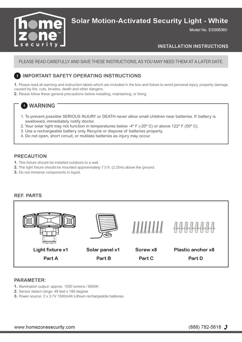 Home Zone Security ES00836V installation instructions