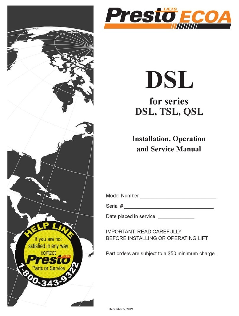 Presto DSL Series Installation, operation and service manual