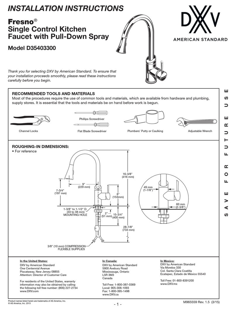 American Standard DXV Fresno D35403300 User manual