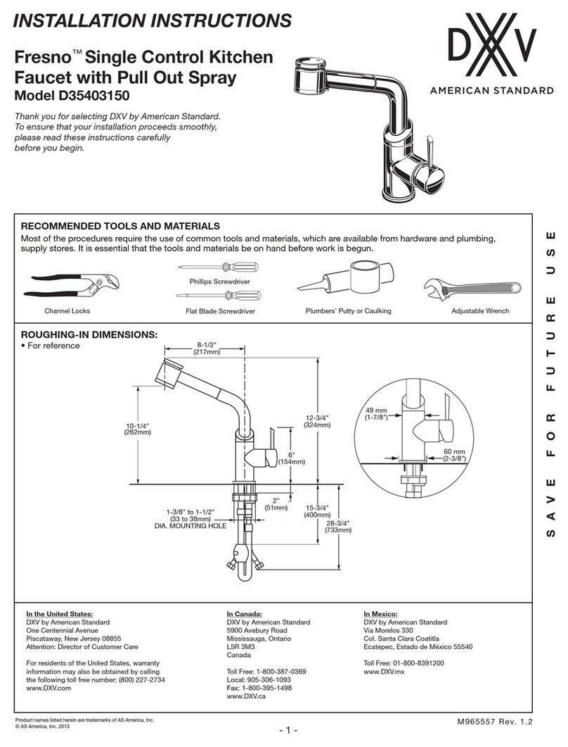 American Standard DXV Fresno D35403150 installation instructions