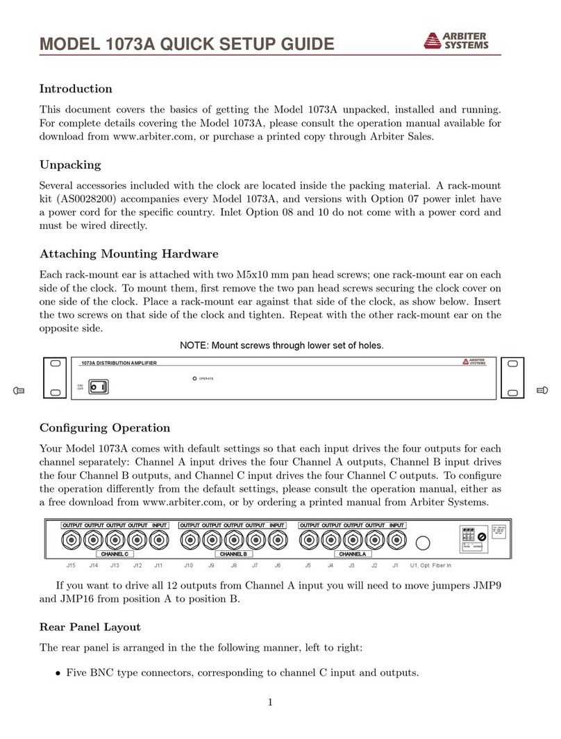 Arbiter Systems 1073A User manual