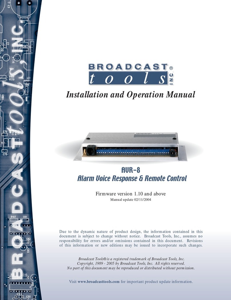 Broadcast Tools AVR-8 User manual Broadcast Tools AVR-8 User manual