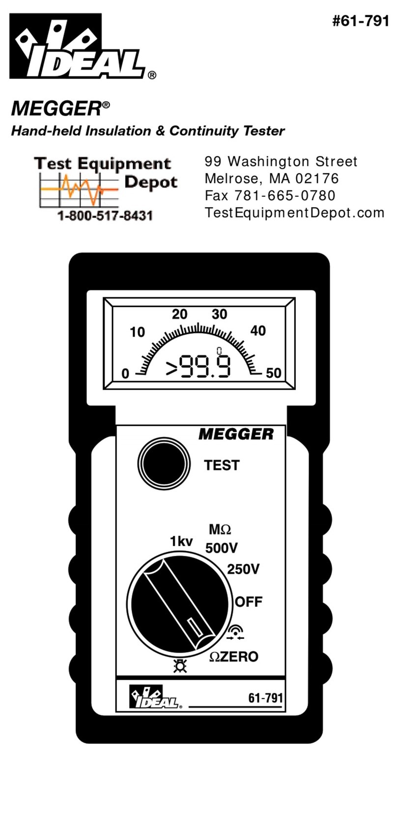 Megger IDEAL 61-791 manual